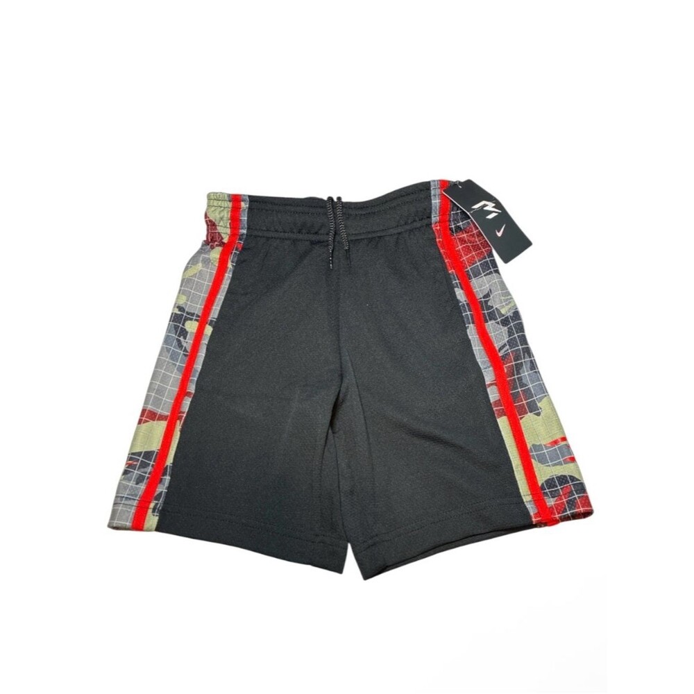 Nike Athletic Black Shorts with Red & Green Side Panels kids size 7 new